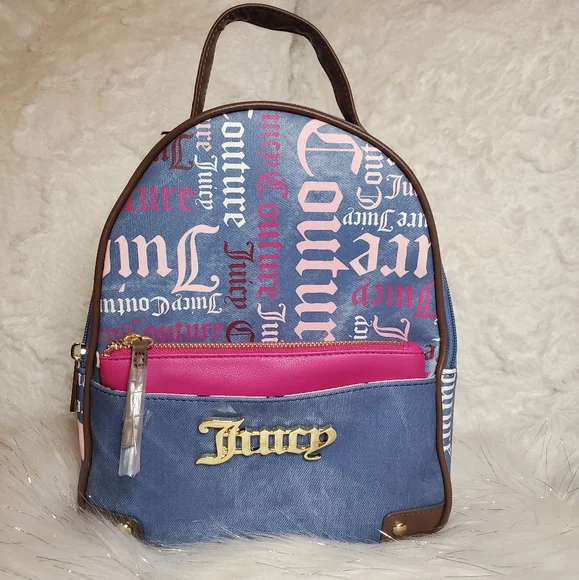 Juicy Couture | Bags | Juicy Couture Blue Pink Denim Logo  display picture 1